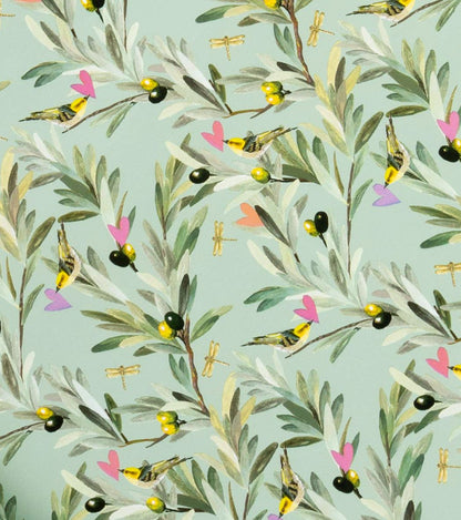 Olives & Birds Jumbo Roll Wrapping Paper, 2 Rolls