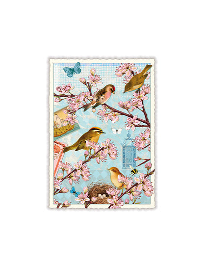 Vintage Cherry Blossoms Postcard
