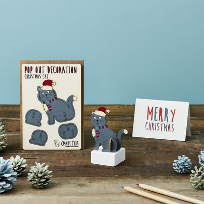 Christmas Cat Pop Out Card
