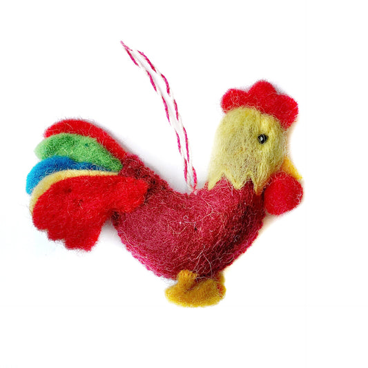 Rooster Felted Ornament
