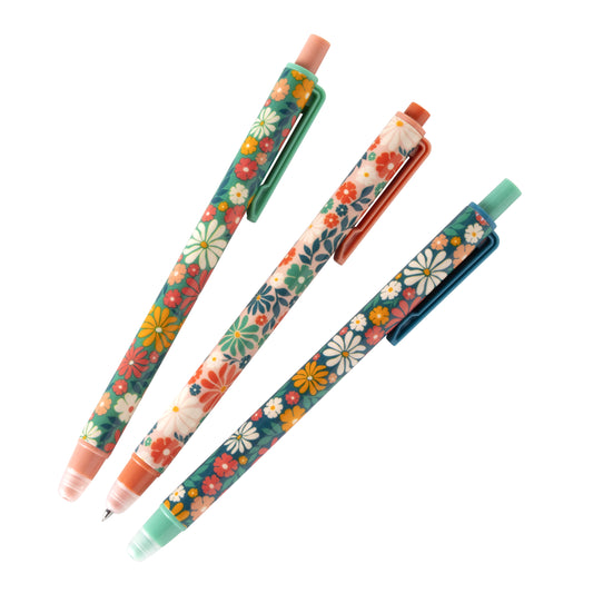 Bloom Floral Erasable Gel Pens, Set of 3