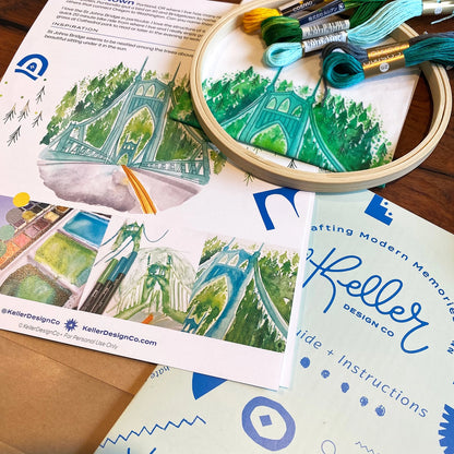 St. Johns Bridge Embroidery Kit