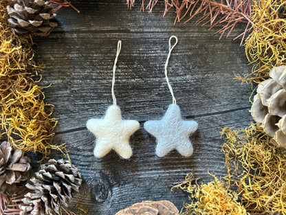 Handmade Needle Felted Wool Star Ornament