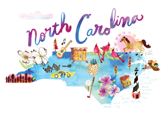 Watercolor USA: North Carolina Card