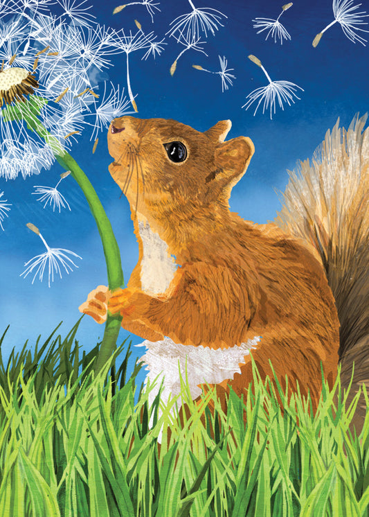 Squirrel and Dandelion Card