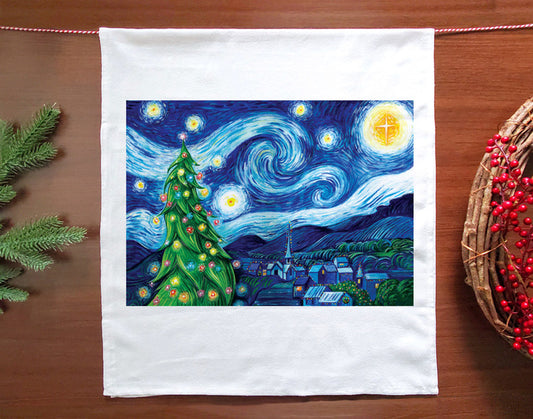 Silent Night, Starry Night Holiday Towel