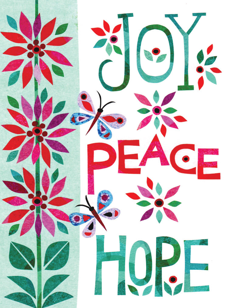Joy Peace Hope Holiday Card