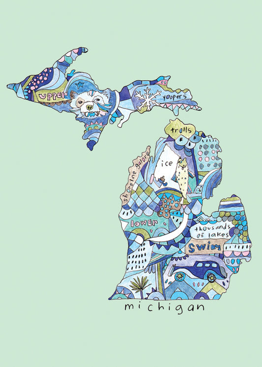 Doodle: Michigan Card