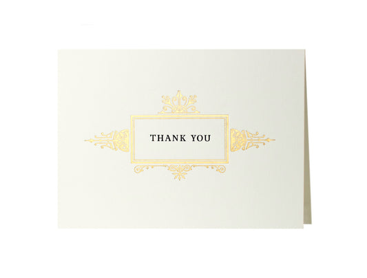 Ornate Gold Border Thank You Cards