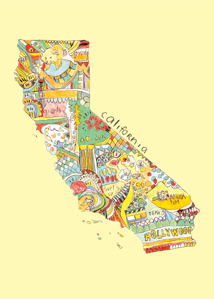 Doodle: California Card