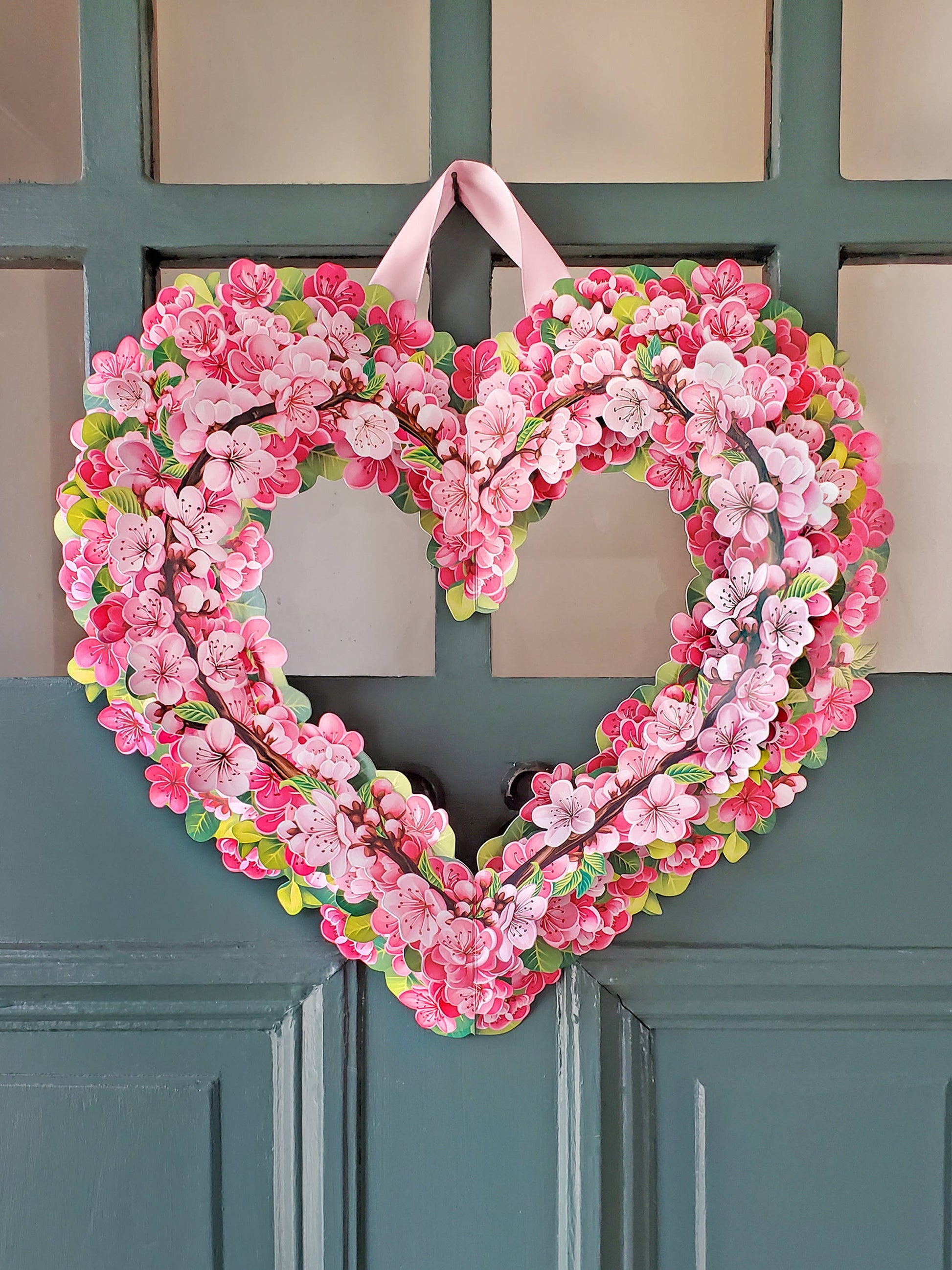 Cherry Blossom Heart Pop-Up Wreath – Allport Editions
