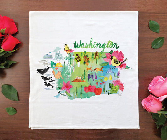 Watercolor USA: Washington Towel