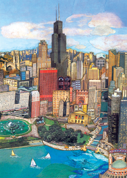 Chicago Cityscape Blank Card