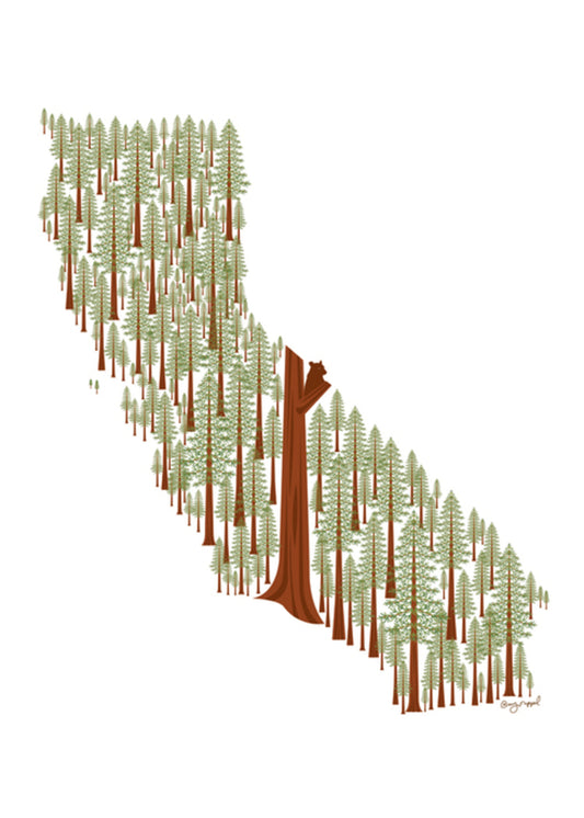 California in Redwood (Holiday) Holiday Card