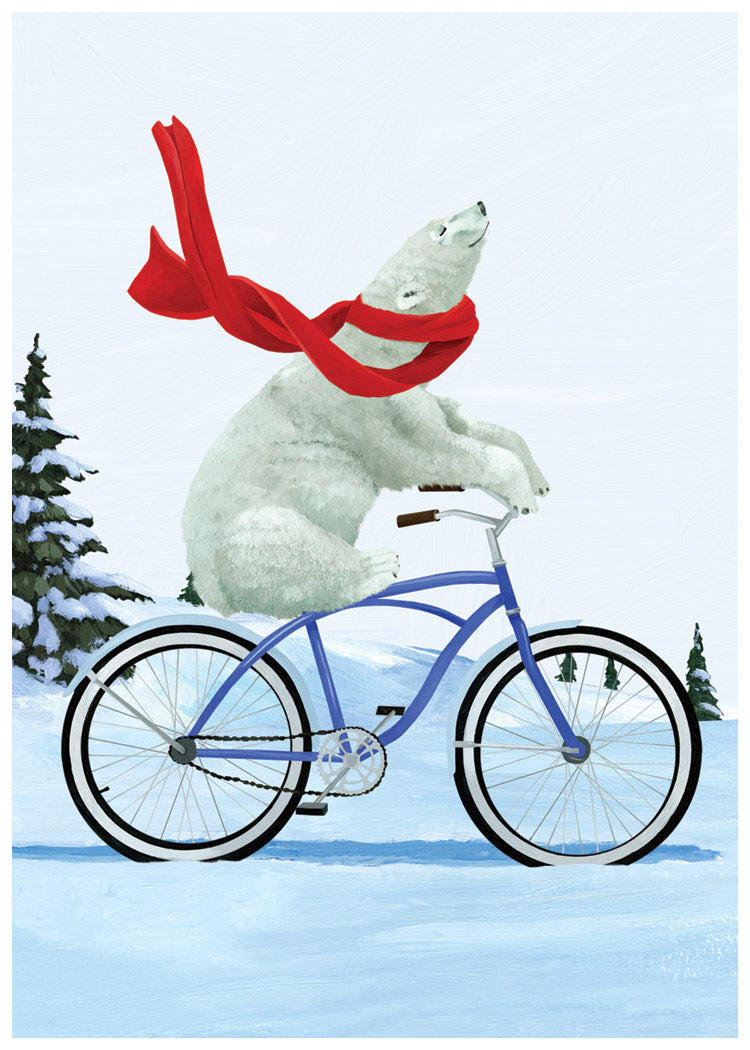 Polar Cruisin' Bike Holiday Card