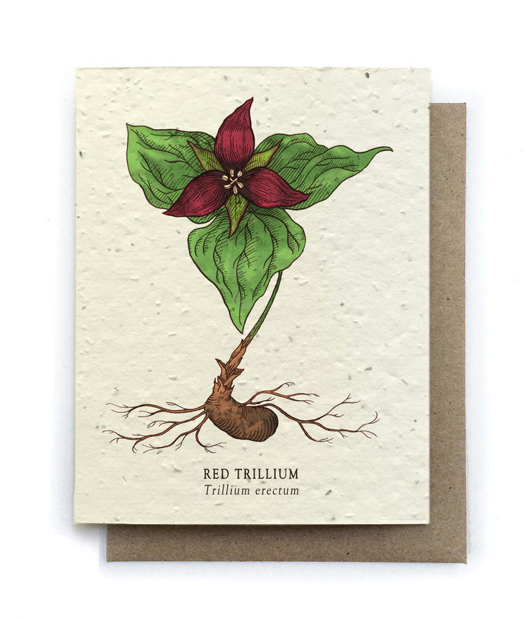 Red Trillium Plantable Seed Card