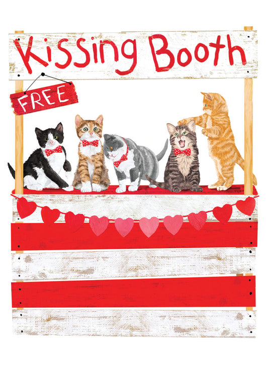 Cat Kissing Booth Valentine's Card