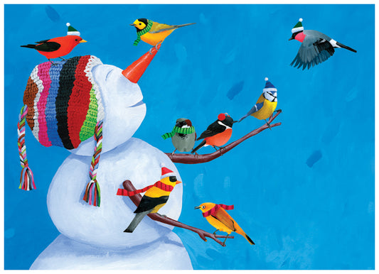 Birdies & Snowman Holiday Card