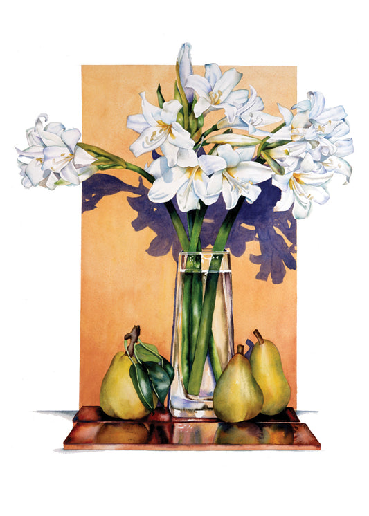 White Lilies & Pears (Mother's Day) Card