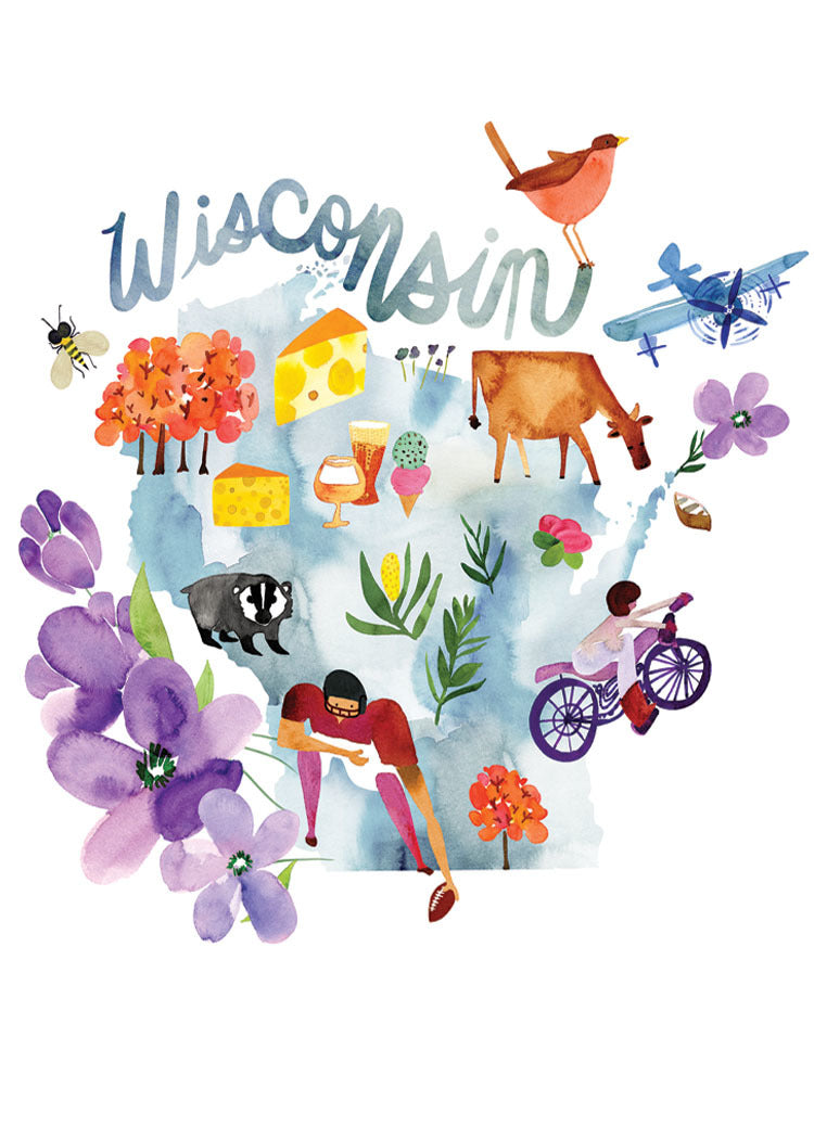 Watercolor USA: Wisconsin Card
