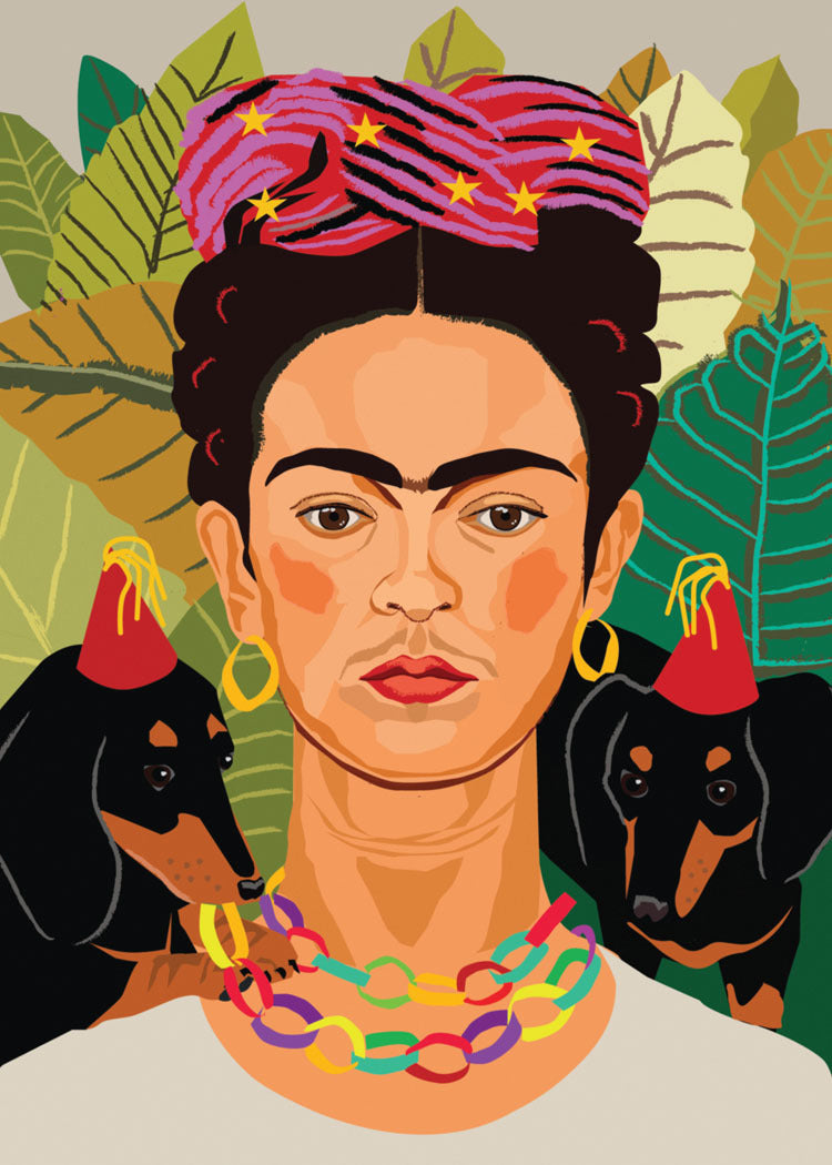 Frida's Dachshund Collar Birthday Card