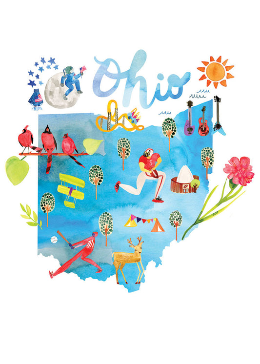 Watercolor USA: Ohio Card
