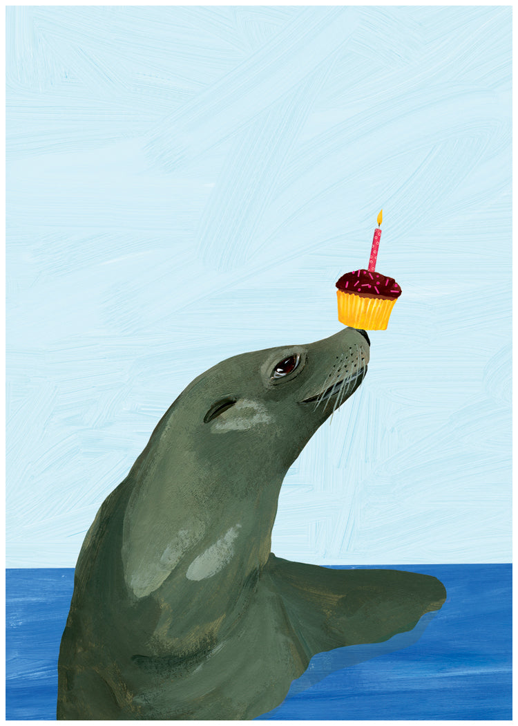 Seal Cupcake Card