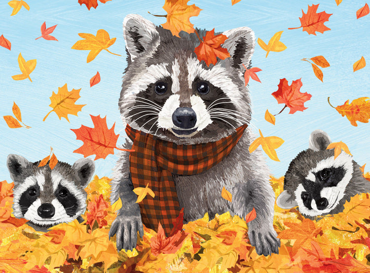 Raccoon Family Card