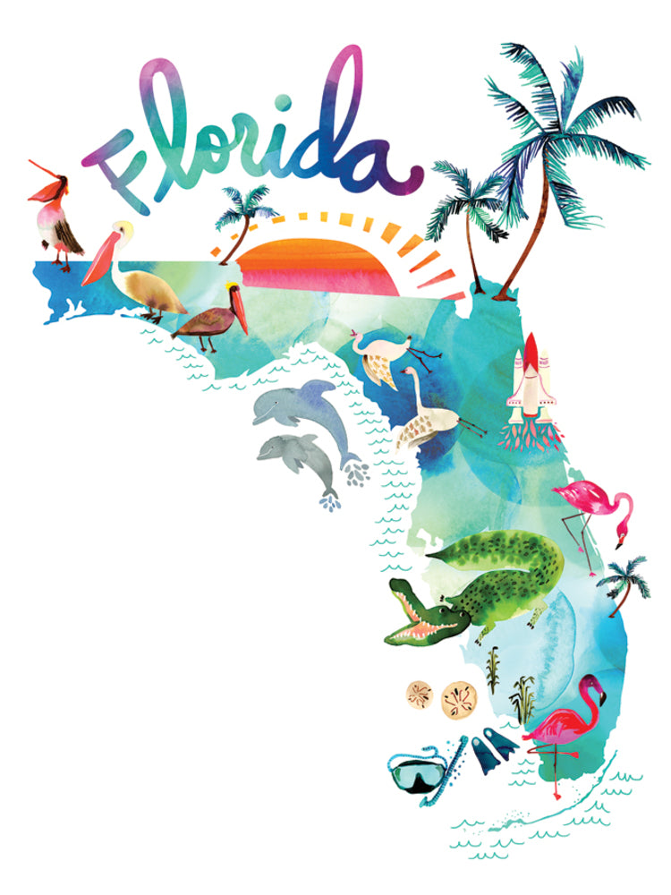 Watercolor USA: Florida Card