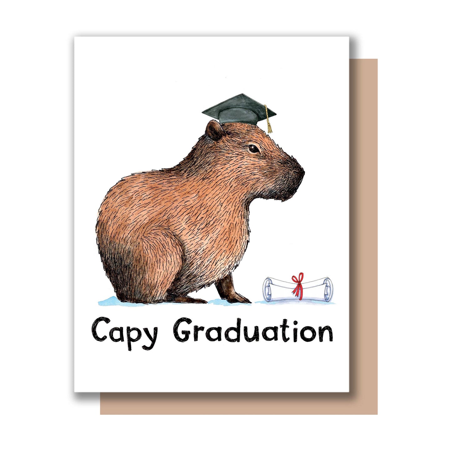 Capybara Graduation Card