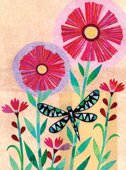 Dragonfly and Flower Card