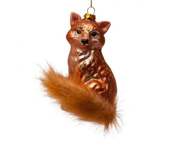 Fox Hand Blown Glass Ornament