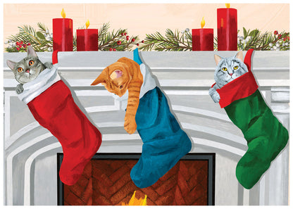 Stocking Cats Holiday Card