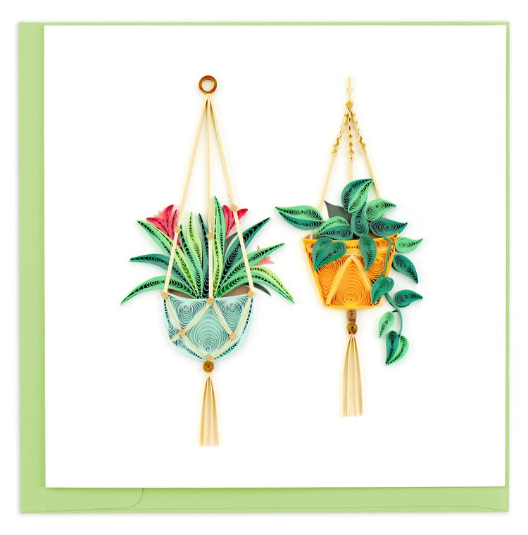 Macrame Houseplant Quilling Card