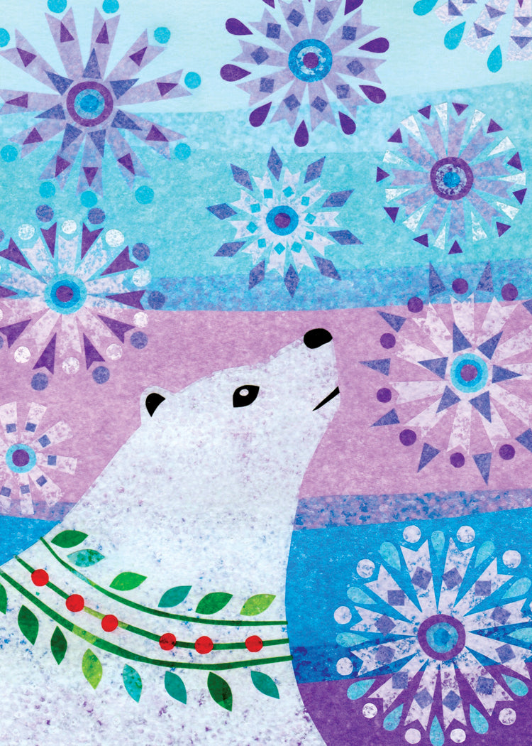 Snowfall Polar Bear Holiday Card