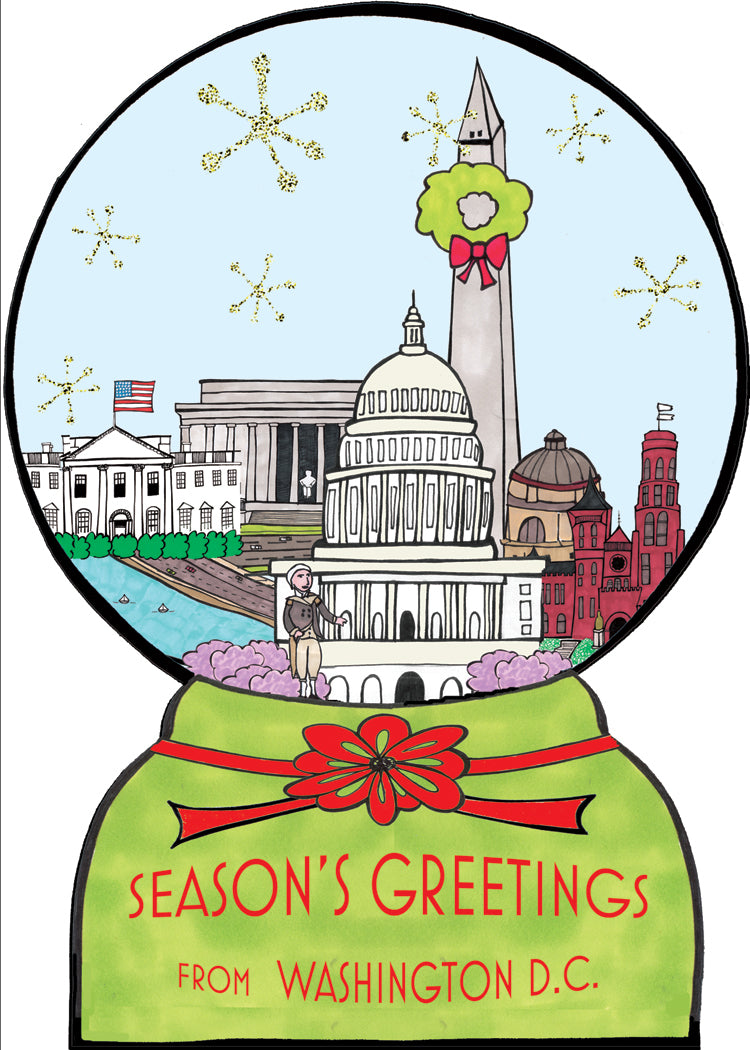 Washington DC Snowglobe Holiday Card