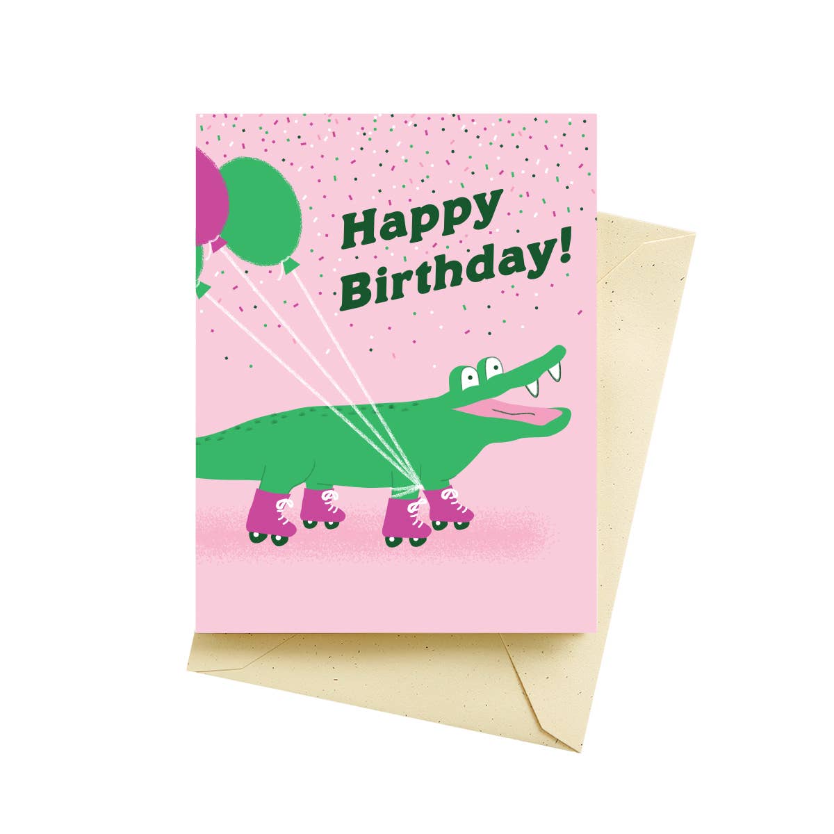 Skater Gator Birthday Card