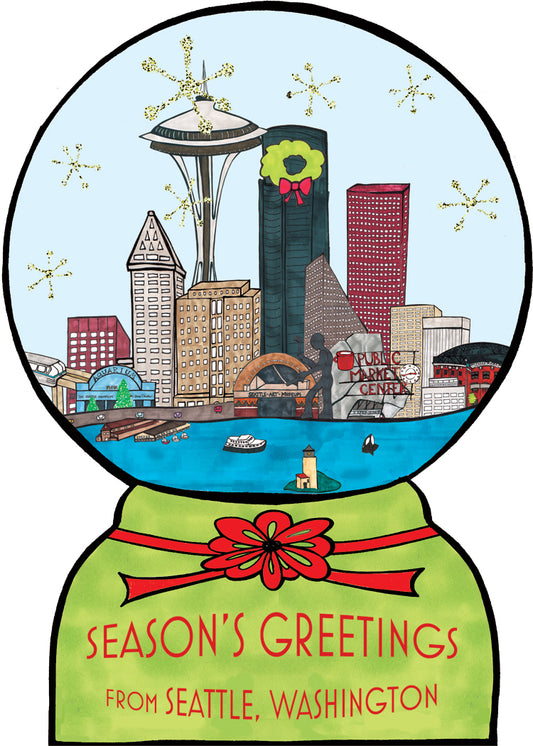 Seattle Snowglobe Holiday Card
