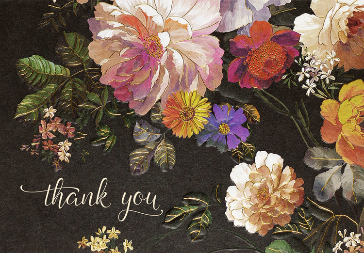 Midnight Floral Boxed Thank You Notes