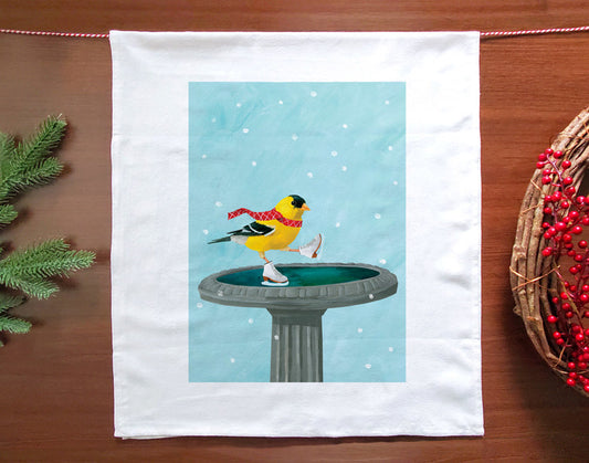 Goldfinch Skates Holiday Towel