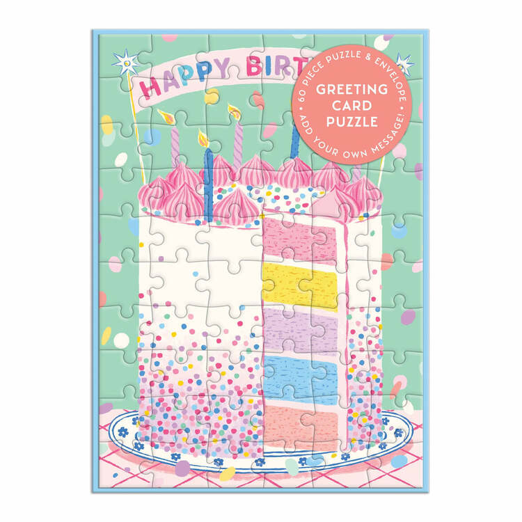 Confetti Birthday Cake Puzzle Card