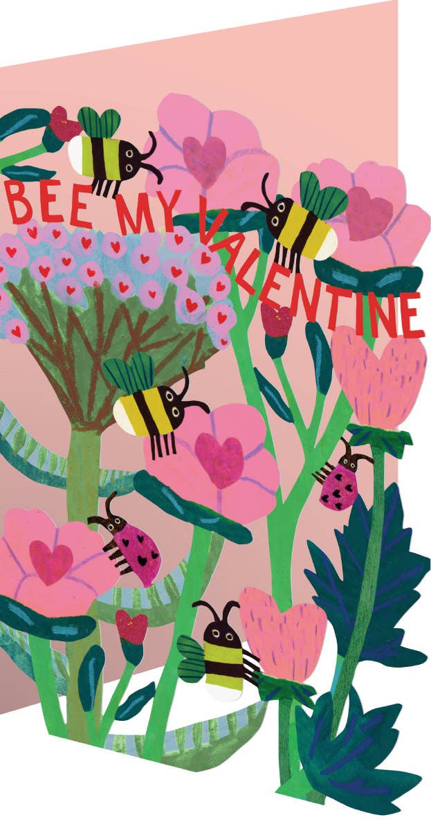 Bee My Valentine Laser Cut Card