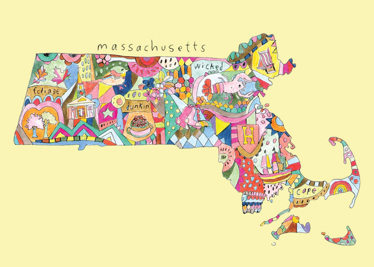Doodle: Massachusetts Card