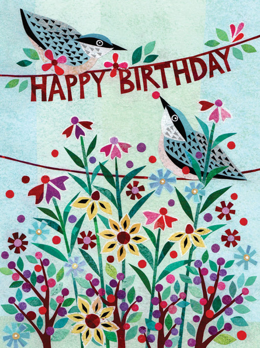 Nuthatch Birthday Birds Card