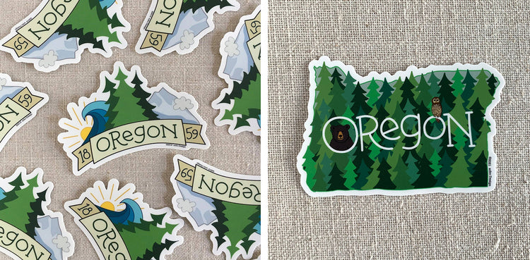 Oregon Trees Vinyl Sticker