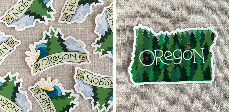 Sticker Bush Oregon Oregon Trees Vinyl Sticker – Allport Editions