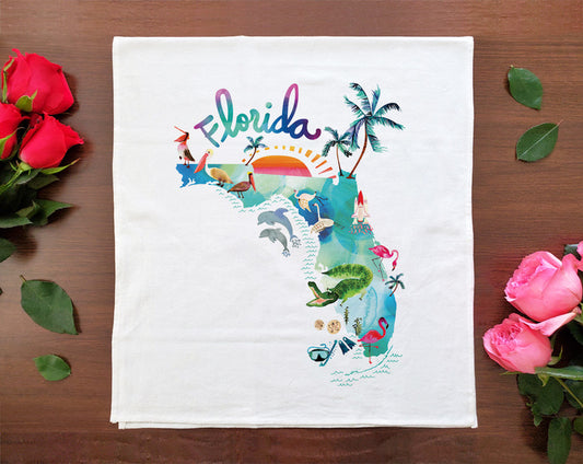 Watercolor USA: Florida Towel