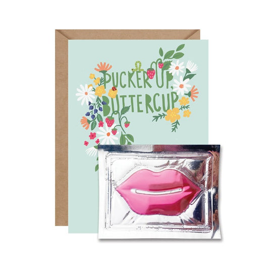 Pucker Up Buttercup Lip Mask Card