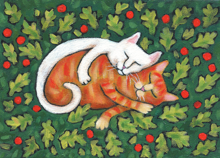 Sleeping Cats Mini Holiday Card