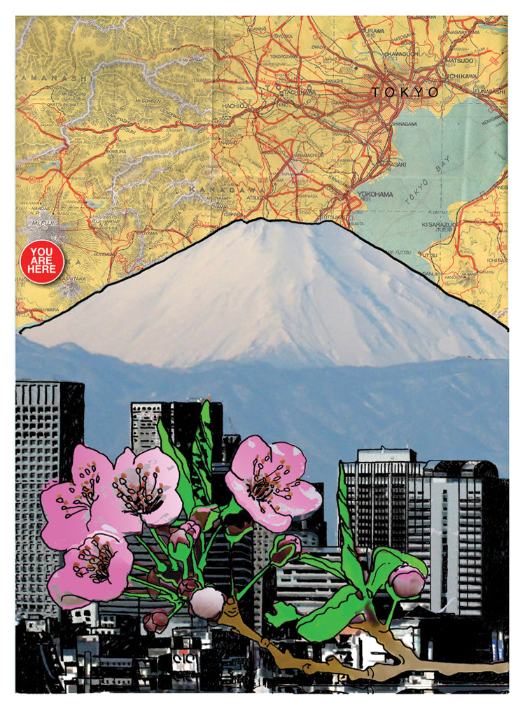 Mt. Fuji with Cherry Blossom Card